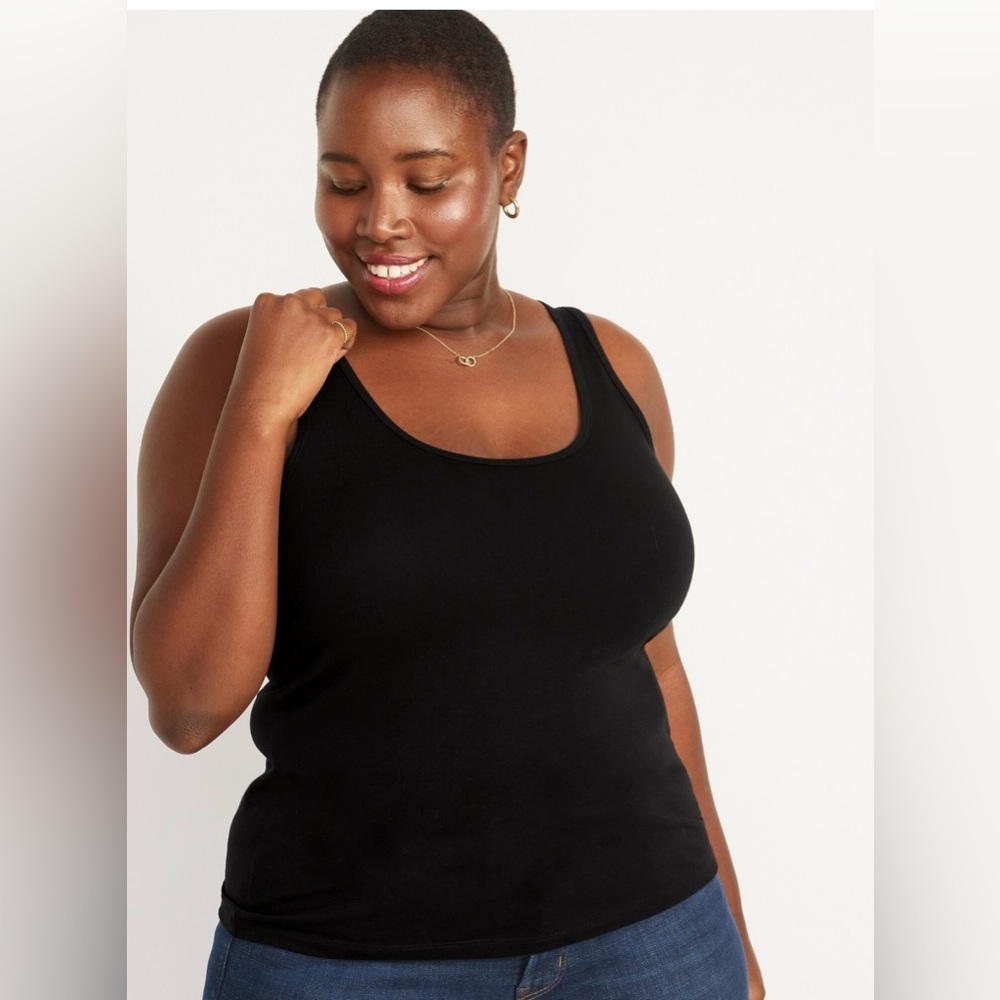 🆕 Old Navy Women's First-Layer Tank Top Sleeveless Black Medium 8-10 Tall Long - Picture 6 of 15